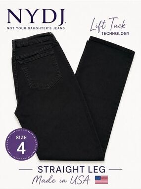 Not Your Daughter's black jeans, size 4 lift Tuck technology straight leg
